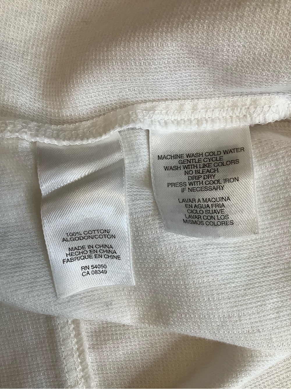Jones New York Signature White Cotton Utility Shirt Gold Button Size M - Picture 9 of 11